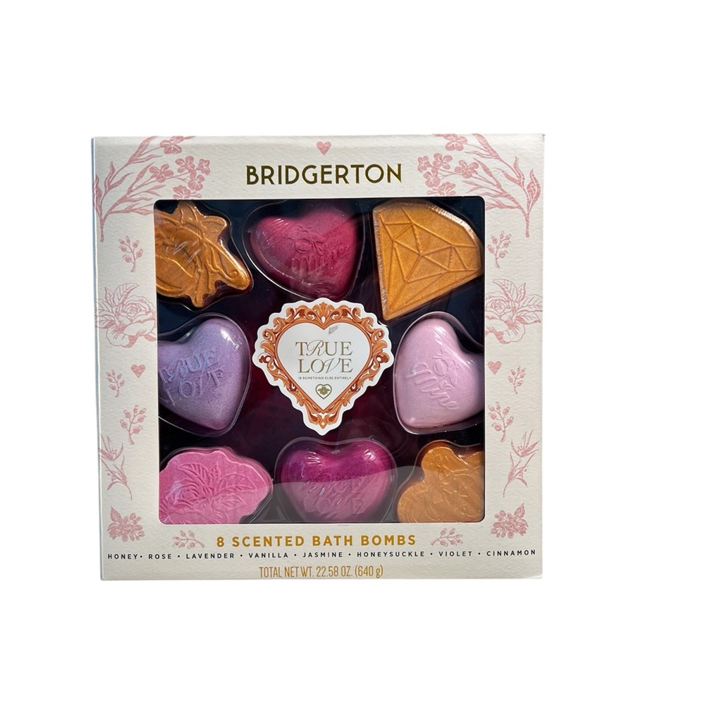 Bridgerton Scented Bath Bomb Gift Set‎ – 8 Count Honey, Rose, Lavender, Vanilla